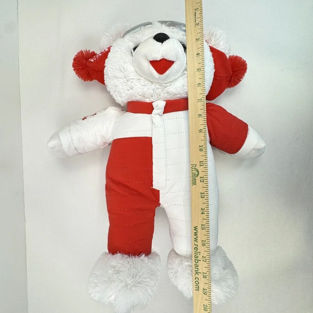 Snowflake Teddy 2022 Plush Bear 20" Red White Winter Ski Outfit Stuffed Toy Soft - Picture 11 of 15